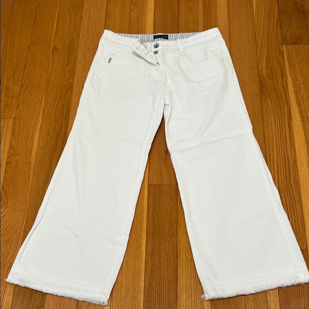 Armani Jeans Wide Leg White Denim